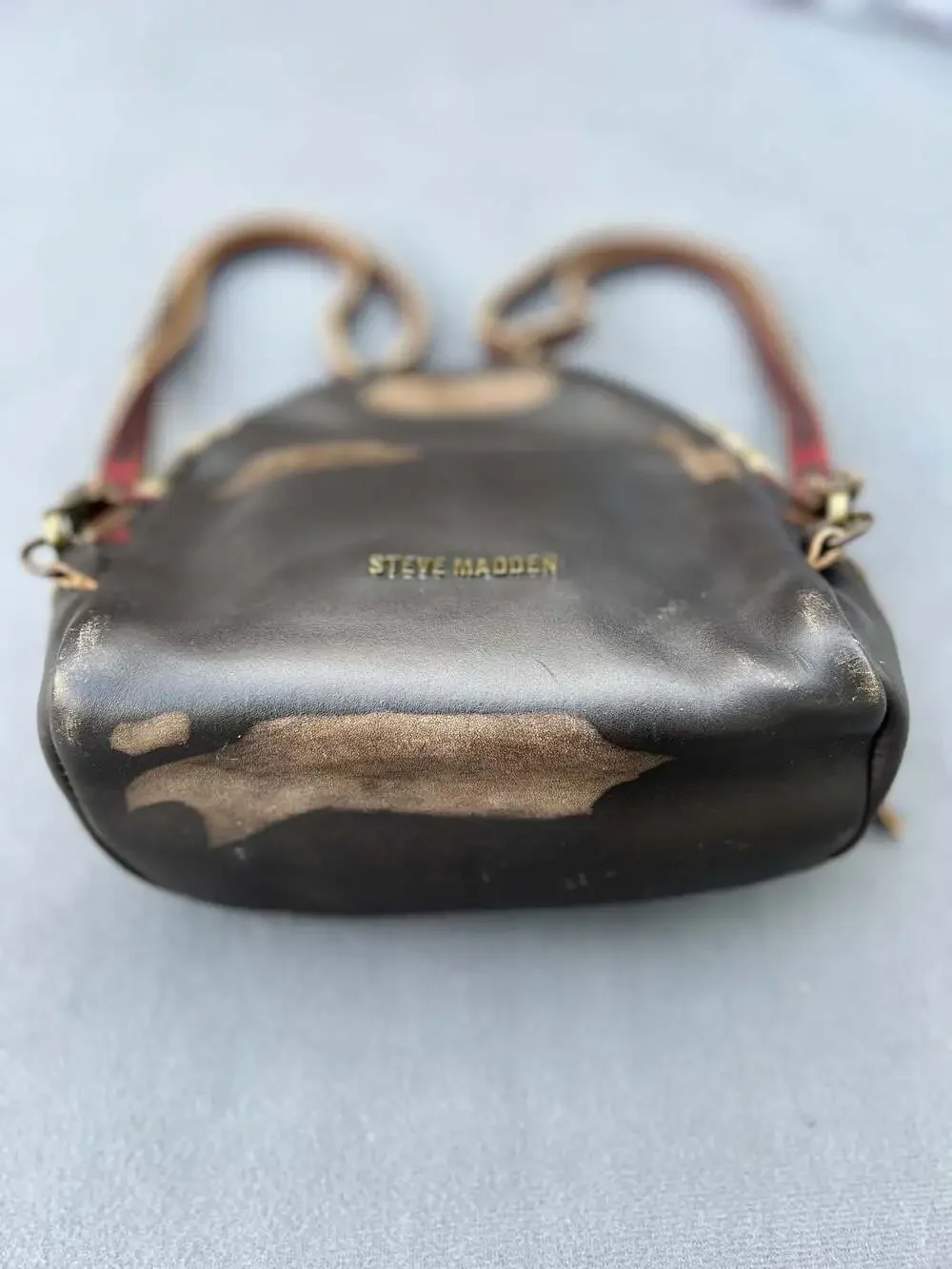 Steve Madden Margot Studded Camo and Leather Mini Backpack